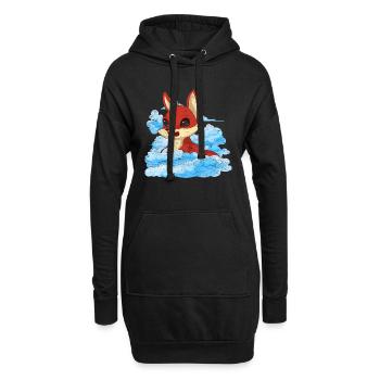Forest Animal Nature Forest Dweller Gift Clouds Fox - Hoodie Dress - black - Front
