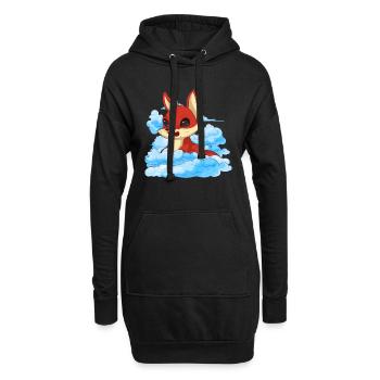 Forest Animal Lover Animal Lover Gift Cloud Fox - Hoodie Dress - black - Front