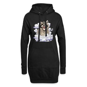 Trash Panda Forest Animal Gift Clouds Raccoon - Hoodie Dress - black - Front
