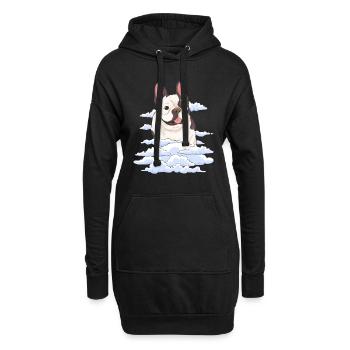 Dog Gift Cloud Bouledogue Français - Sweat-shirt à capuche long Femme - noir - Devant