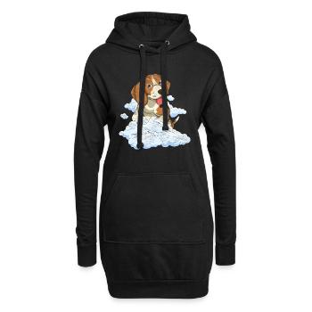 Dog Lover Clouds Chiens Cadeau Beagle - Sweat-shirt à capuche long Femme - noir - Devant