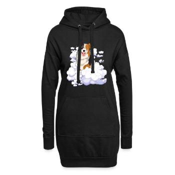 Clouds Chiens Cadeau Pet Berger Australien - Sweat-shirt à capuche long Femme - noir - Devant