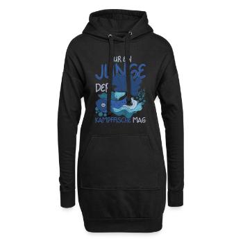 Meerestier Jungen Geschenk Siamesischer Kampffisch - Hoodie-Kleid - Schwarz - Vorne