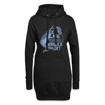 Ich mag Narwale wirklich ok Ozean Tier Narwal - Hoodie-Kleid - Schwarz - Vorne