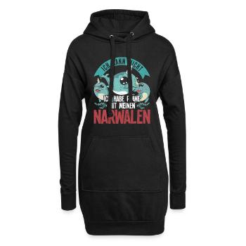 Ich kann nicht ich habe Pläne mit meinen Narwalen - Hoodie-Kleid - Schwarz - Vorne