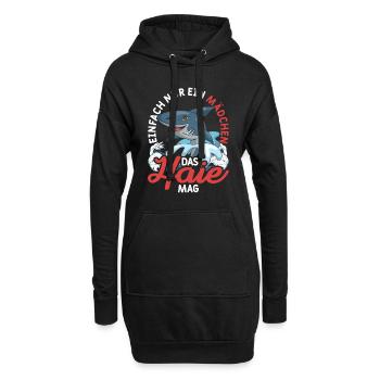Ozean Tier Meeresbewohner Mädchen Geschenk Hai - Hoodie-Kleid - Schwarz - Vorne