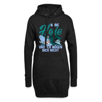 Lustige Geschenkidee Ozean Tier Meerestier Hai - Hoodie-Kleid - Schwarz - Vorne