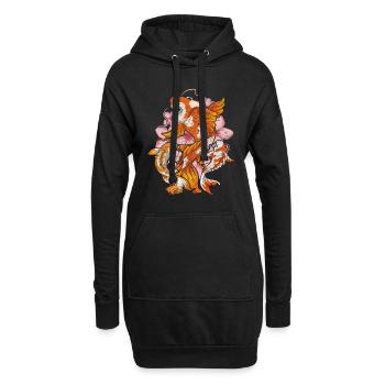 Kirschblüte Nishikigoi Geschenk Sakura Koi Karpfen - Hoodie-Kleid - Schwarz - Vorne