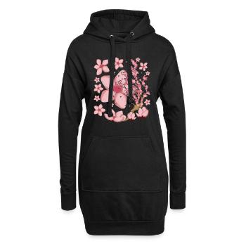 Idée cadeau Sakura japonaise Fleurs de cerisier - Sweat-shirt à capuche long Femme - noir - Devant