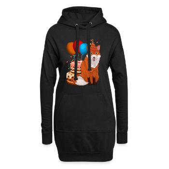Wald Tier Natur Geburtstags Party Geschenk Fuchs - Hoodie-Kleid - Schwarz - Vorne