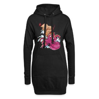 Oktopus Schiff Meeresbewohner Geschenk Kraken - Hoodie-Kleid - Schwarz - Vorne