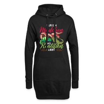 Waran Chamäleon Schlange Mädchen Geschenk Reptil - Hoodie-Kleid - Schwarz - Vorne