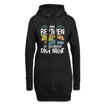 Meine Reptilien und ich mögen dich nicht Reptil - Hoodie-Kleid - Schwarz - Vorne
