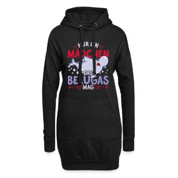 Beluga Ozean Tier Mädchen Geschenk Beluga Wal - Hoodie-Kleid - Schwarz - Vorne