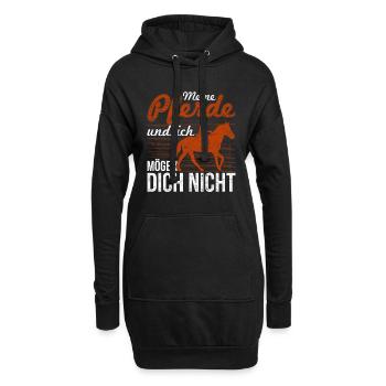 Reiter Meine Pferde und ich mögen dich nicht Pferd - Hoodie-Kleid - Schwarz - Vorne