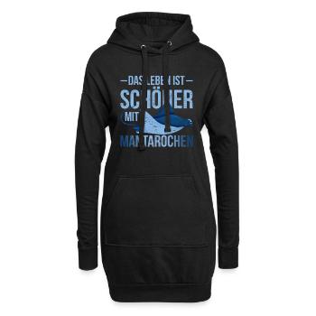 Ozean Tier Das Leben ist schöner mit Mantarochen - Hoodie-Kleid - Schwarz - Vorne
