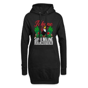 Tukane sind meine Lieblingstiere Lustiges Tukan - Hoodie-Kleid - Schwarz - Vorne