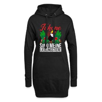 Lieblingstier Exotischer Vogel Geschenk Tier Tukan - Hoodie-Kleid - Schwarz - Vorne
