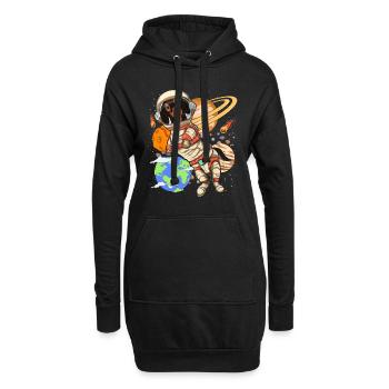 Univers Chiens Cadeau Espace Astronaute Dachshund - Sweat-shirt à capuche long Femme - noir - Devant
