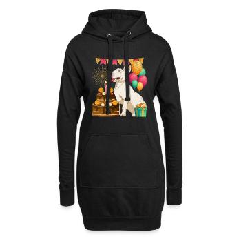 Hunde Geburtstags Party Geschenk Bull Terrier - Hoodie-Kleid - Schwarz - Vorne