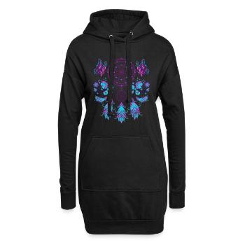 Butterfly Feather Bijoux Hippie Dream Catcher - Sweat-shirt à capuche long Femme - noir - Devant