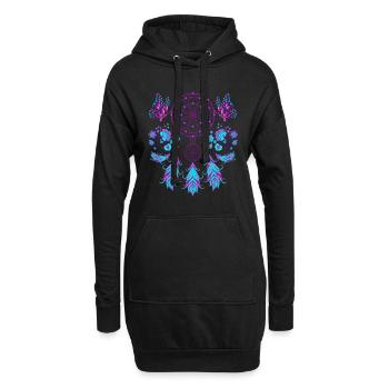 Bijoux en plumes Boho Butterfly Dream Catcher - Sweat-shirt à capuche long Femme - noir - Devant
