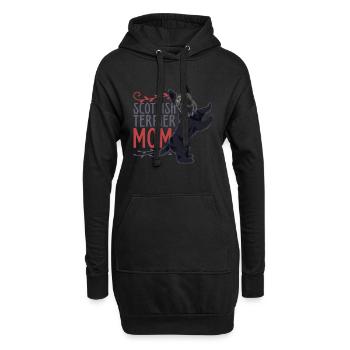 Hunde Mama Muttertag Geschenk Scottish Terrier - Hoodie-Kleid - Schwarz - Vorne