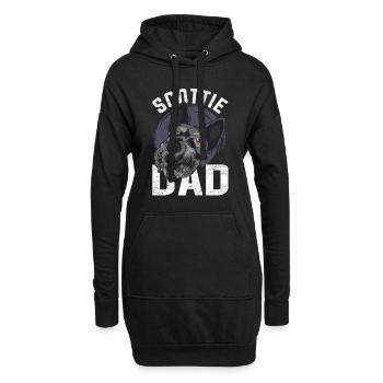 Scottie Papa Vatertag Geschenk Scottish Terrier - Hoodie-Kleid - Schwarz - Vorne