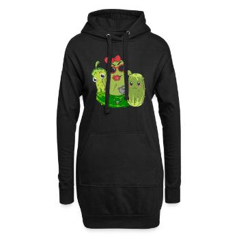 Essiggurke Sonnenbrille Geschenk Lustiges Gurke - Hoodie-Kleid - Schwarz - Vorne