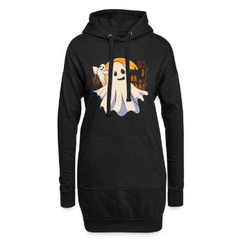 Mignon fantôme Halloween costume cadeau fantôme - Sweat-shirt à capuche long Femme - noir - Devant