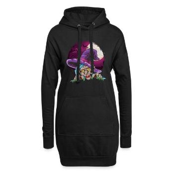 Hexen Hut Gruseliges Halloween Geschenk Hexe - Hoodie-Kleid - Schwarz - Vorne