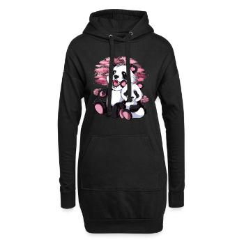 Sakura Panda Bär Baby Geschenk Kirschblüten Panda - Hoodie-Kleid - Schwarz - Vorne