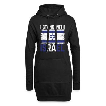 Ich stehe zu Israel Flagge Geschenk Israel - Hoodie-Kleid - Schwarz - Vorne
