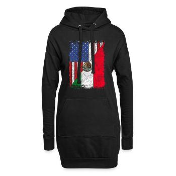Mexikanische Flagge USA Geschenk Amerikaner Mexiko - Hoodie-Kleid - Schwarz - Vorne