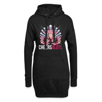 Cheersalotl Pet Gift Cheerleader Axolotl - Sweat-shirt à capuche long Femme - noir - Devant