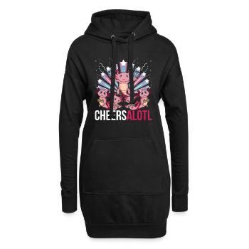 Cheersalotl Amphibian Cadeau Cheerleading Axolotl - Sweat-shirt à capuche long Femme - noir - Devant