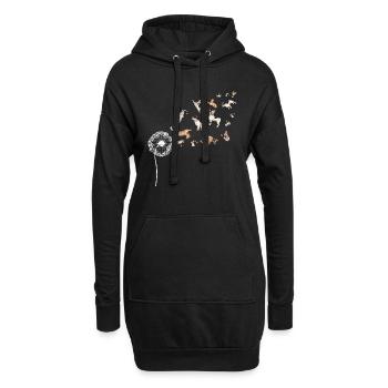 Frenchie Dogs Pissenlit Bouledogue Français - Sweat-shirt à capuche long Femme - noir - Devant