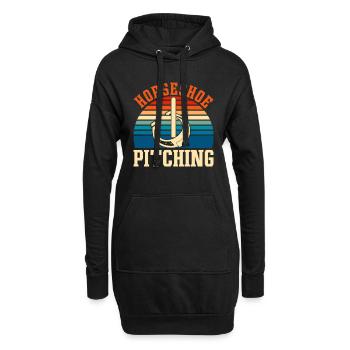 Retro Hufeisen Werfer Geschenk Pferde Hufeisen - Hoodie-Kleid - Schwarz - Vorne