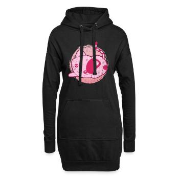 Chat amoureux animal de compagnie cadeau Kawaii Cat - Sweat-shirt à capuche long Femme - noir - Devant