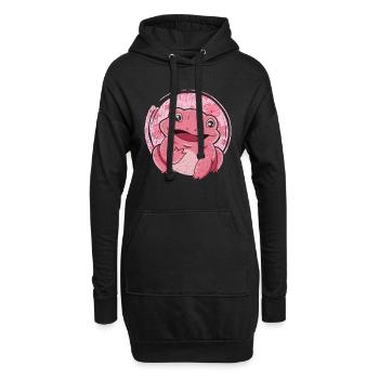 Süße Amphibien Geschenk Blumen Kawaii Frosch - Hoodie-Kleid - Schwarz - Vorne