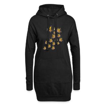 Zoo Tier Geschenk Schmetterling Roter Panda - Hoodie-Kleid - Schwarz - Vorne