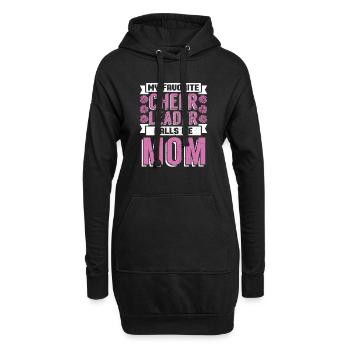Sport Mein liebster Cheerleader nennt mich Mama - Hoodie-Kleid - Schwarz - Vorne