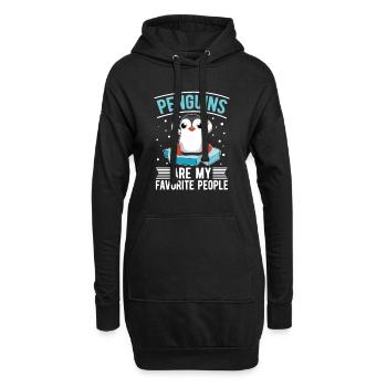 Zoo animal antarctique cadeau d’oiseau drôle de pingouin - Sweat-shirt à capuche long Femme - noir - Devant