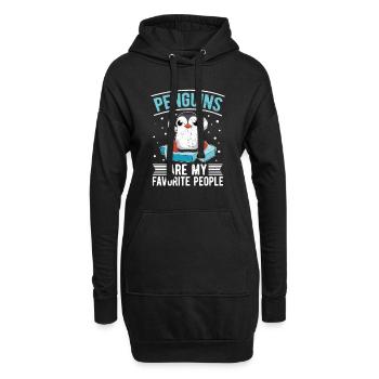 Pinguine sind meine liebsten Menschen Tier Pinguin - Hoodie-Kleid - Schwarz - Vorne