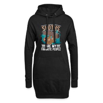 Sloths are my dearest people Sloths - Hoodie Dress - black - Front