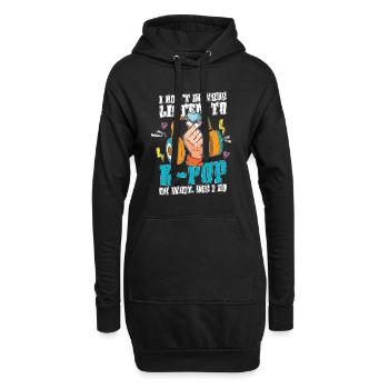 Ich höre nicht immer K Pop Lustiges Geschenk K Pop - Hoodie-Kleid - Schwarz - Vorne