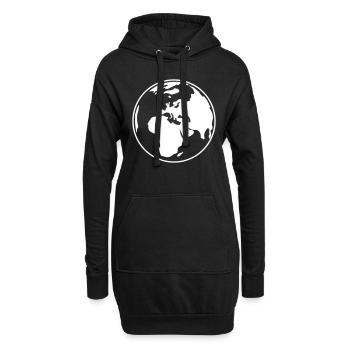 Welt - Hoodie-Kleid - Schwarz - Vorne