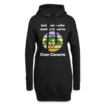 Die Reise nach Cran Canaria - Hoodie-Kleid - Schwarz - Vorne