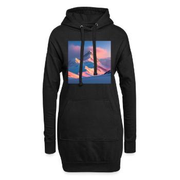 Mountain Range - Hoodie-Kleid - Schwarz - Vorne