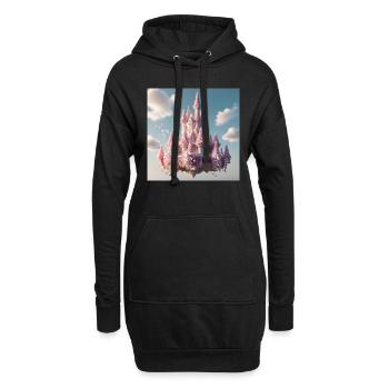 Schloss - Hoodie-Kleid - Schwarz - Vorne
